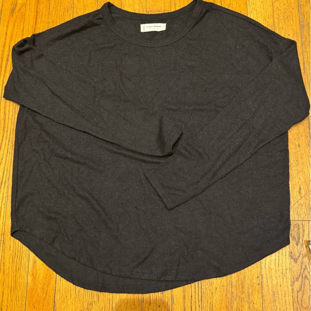 LUCKY BRAND lightweight fuzzy sweatshirt- versatile- can be dressed up! Like NEW